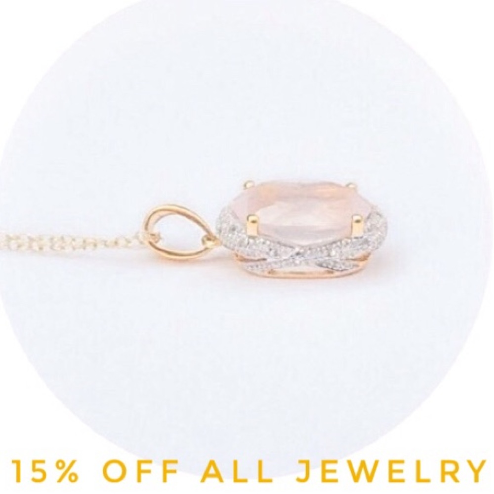🆕Gen Diamond Pink Sapphire 14K GF Necklace. NWT!